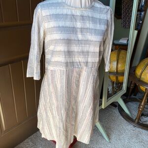 Striped White and Red Dress